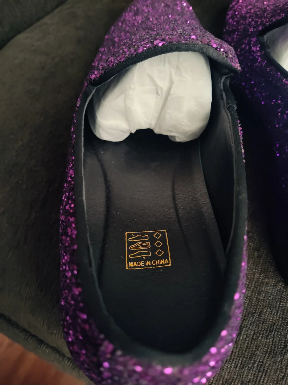 Men's Purple Glitter Slip-On Dress Loafers